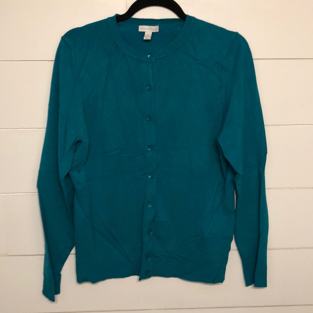 Teal button down cardigan